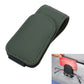 Car sun visor eyeglasses holder, dark green faux-leather card clip storage rack