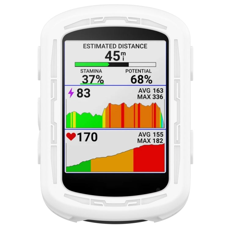 White silicone protective case for Garmin Edge with front screen window