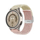 Braided nylon watch band with buckle, pink and white braided strap with silver clasp