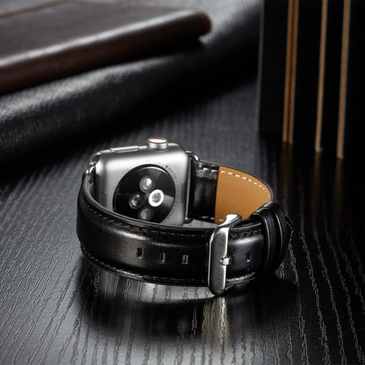 Crazy Horse Texture Top-grain Leather Watchband, For Apple Watch Series 7 41mm / 6 & SE & 5 & 4 40mm / 3 & 2 & 1 38mm, For Apple Watch Series 7 45mm / 6 & SE & 5 & 4 44mm / 3 & 2 & 1 42mm