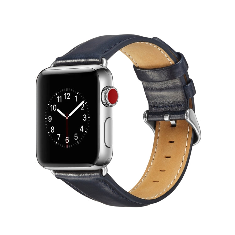 Crazy Horse Texture Top-grain Leather Watchband, For Apple Watch Series 7 41mm / 6 & SE & 5 & 4 40mm / 3 & 2 & 1 38mm, For Apple Watch Series 7 45mm / 6 & SE & 5 & 4 44mm / 3 & 2 & 1 42mm