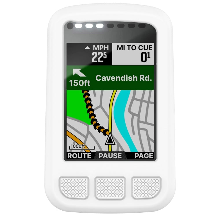 White silicone protective case with front screen window and button cutouts.