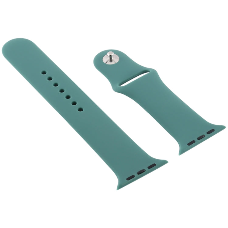 Teal silicone watch strap long section with rounded lug and adjustment holes