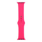 Silicone watch replacement strap, long section, bright pink; pin and sizing holes