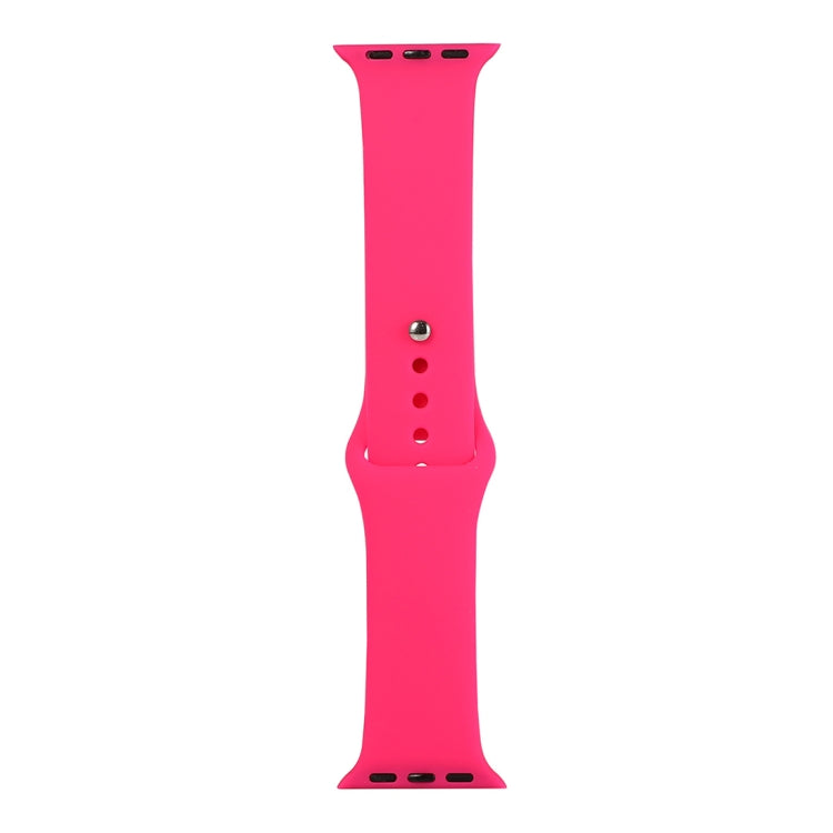 Silicone watch replacement strap, long section, bright pink; pin and sizing holes