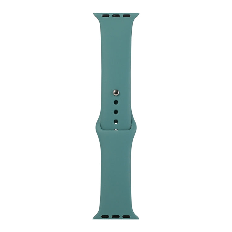 Silicone watch replacement strap, long section, teal green; pin and sizing holes