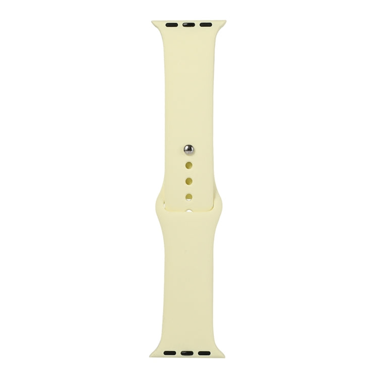 Silicone watch replacement strap, long section, cream yellow; pin and sizing holes