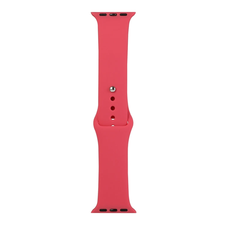 Silicone watch replacement strap, long section, coral red; pin and sizing holes