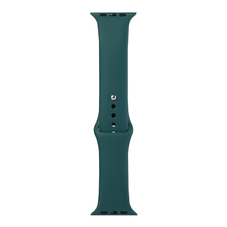 Silicone watch replacement strap, long section, blue-green; pin and sizing holes