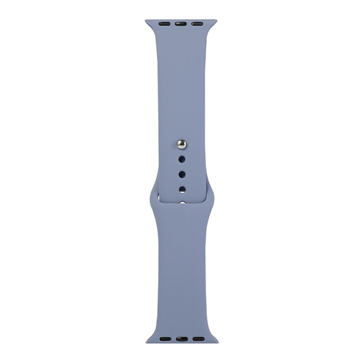 Silicone watch replacement strap, long section, lavender gray with pin-and-buckle holes