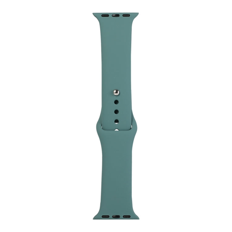 Silicone watch replacement strap, long section, teal with pin-and-buckle holes