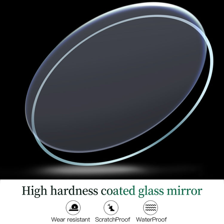 Waterproof coated glass watch cover lens, scratch resistant and water resistant
