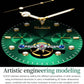 Mechanical watch face view with green inner dial, gold hands, and bezel markers