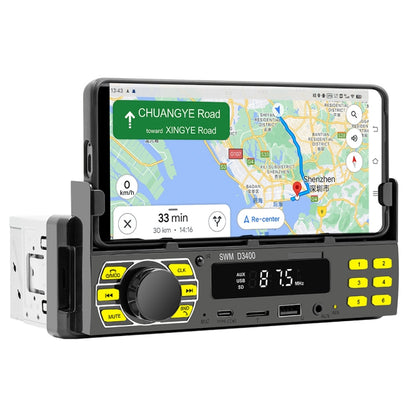 Car Bluetooth MP3 player head unit with touchscreen navigation and dark control panel
