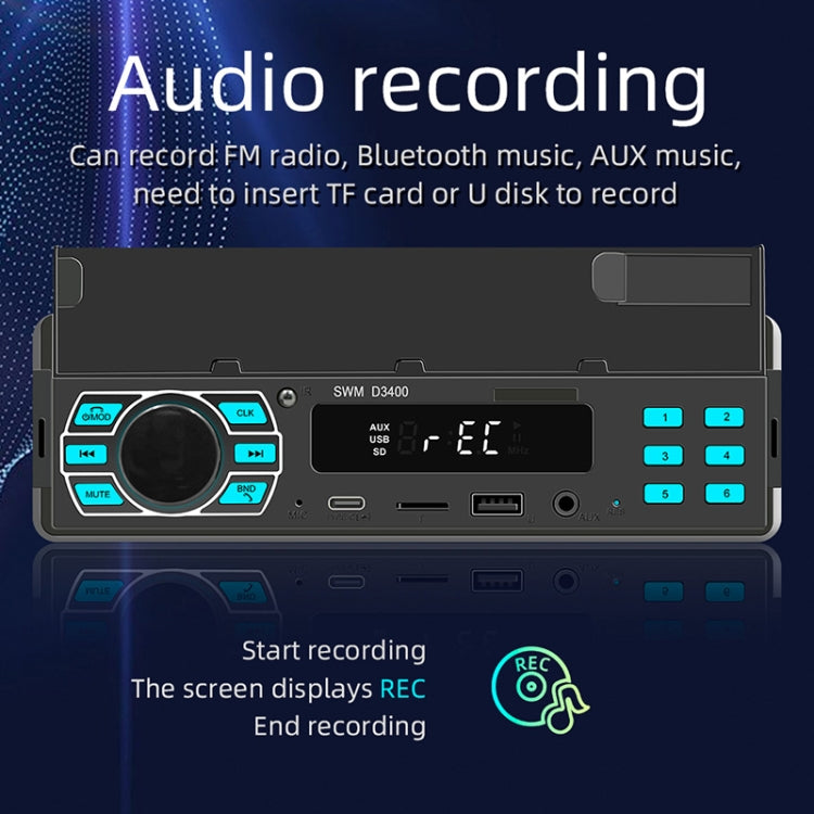 Car Bluetooth MP3 player with LCD display, buttons, AUX port, and memory card slot