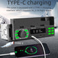 Car Bluetooth MP3 player with Type-C charging port, USB cables, and front control panel