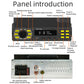 Car Bluetooth MP3 player front panel layout with radio antenna and audio ports