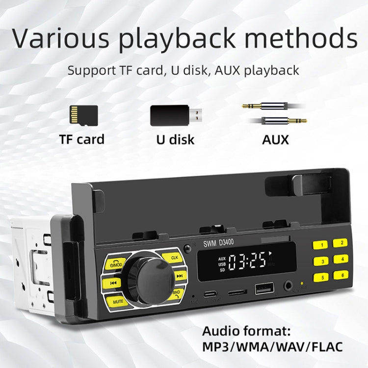 Car Bluetooth MP3 player with TF card, USB, and AUX playback connection ports
