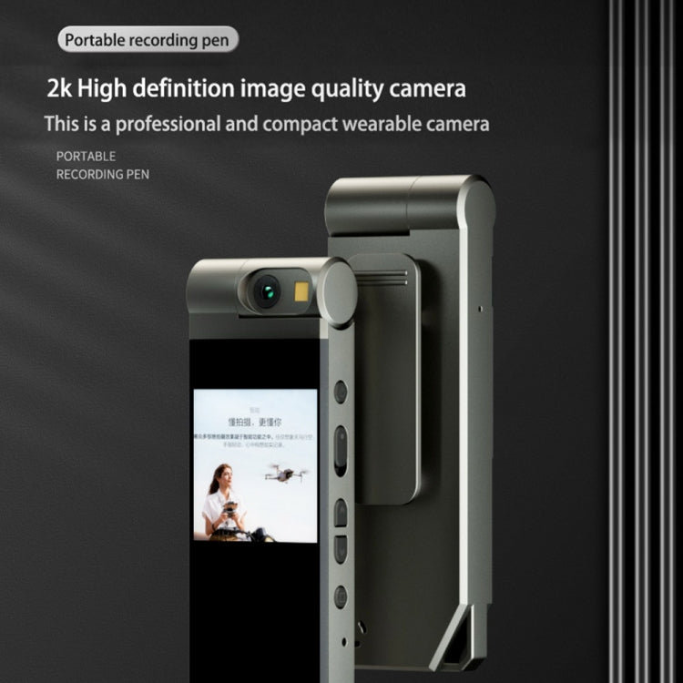 Portable recording pen-style mini camera, dark gray body with side buttons