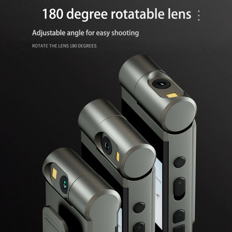 Mini video recorder pen with rotatable lens module and round side controls