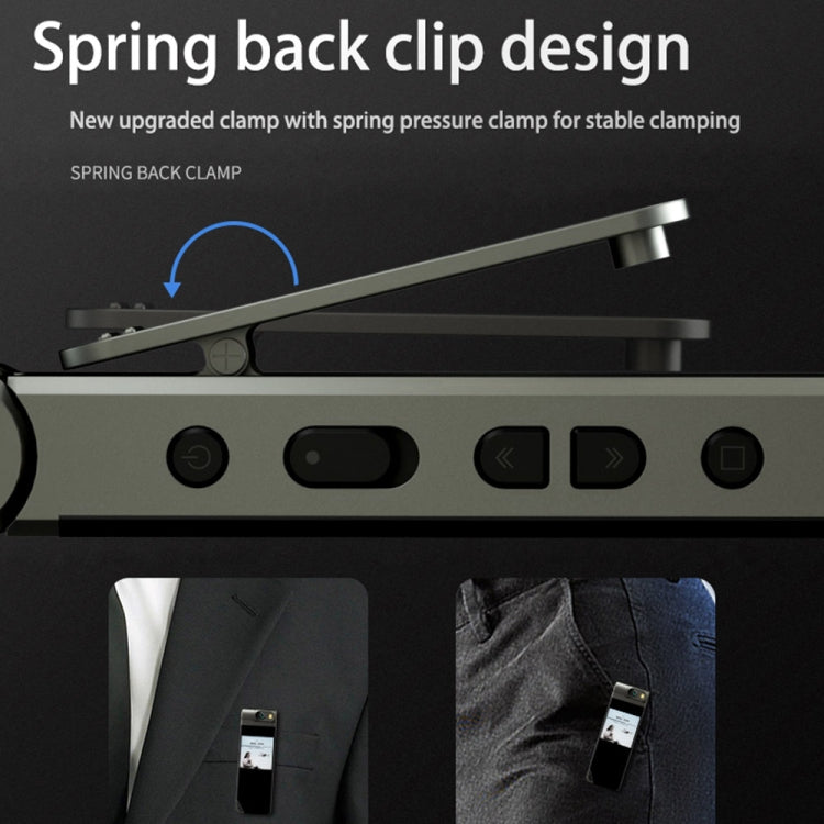 Mini camera recorder pen with spring back clip clamp and control buttons