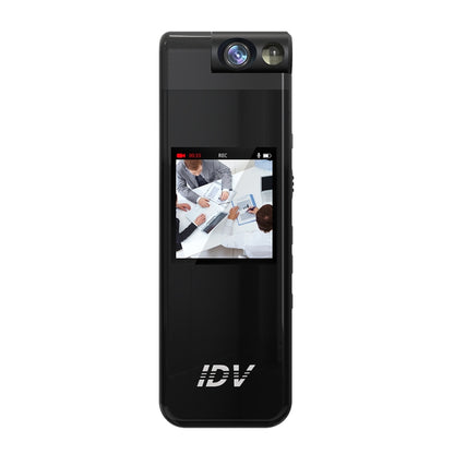 iDV portable mini audio-video recorder with front display and dual-lens top