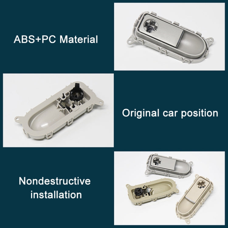 Glove box handle switch with ABS+PC material and nondestructive installation shown