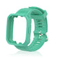 Green silicone watch band with carbon-fiber texture and integrated case frame