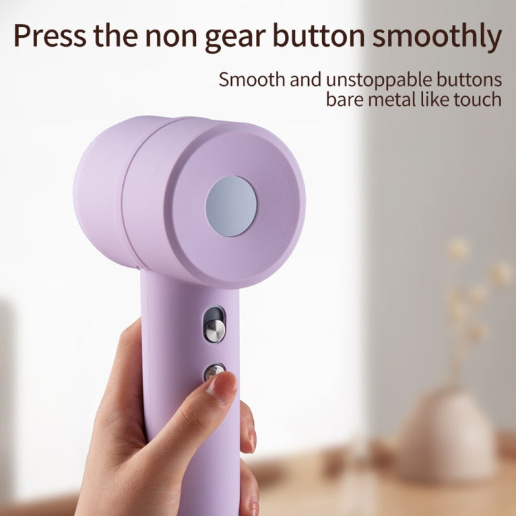 Purple silicone protective hairdryer case with exposed control buttons on handle