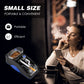 Portable automatic cigarette rolling machine with blue accents, small desktop size