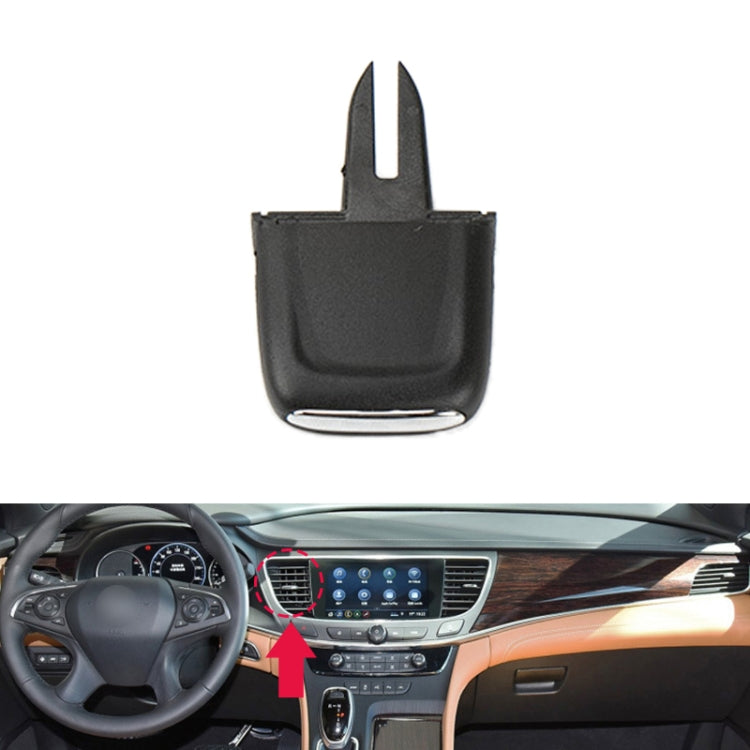 Black air outlet paddle insert with two prongs, front view