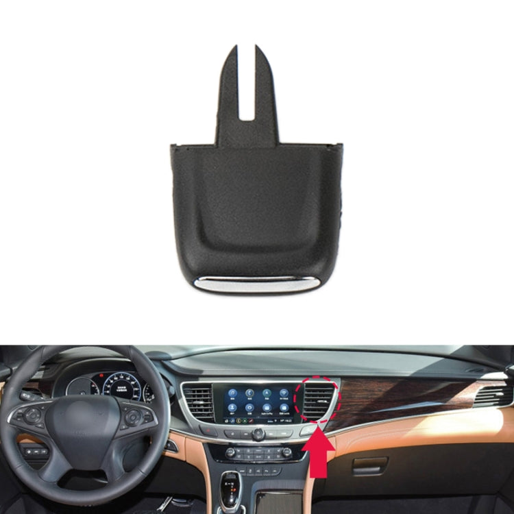 Black air outlet paddle insert installed on dashboard air vent