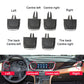 Set of black air outlet paddle inserts showing multiple left and right positions
