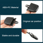 Black car air vent paddle insert with two prongs, held in hand
