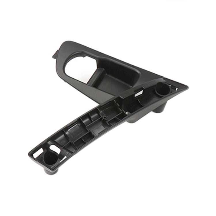 Black interior door handle base bracket, detached insert with mounting tabs