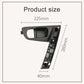 Black interior door handle base bracket, side profile with mounting tabs