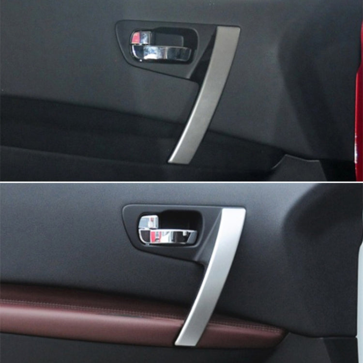 Black interior door handle base bracket installed on car door