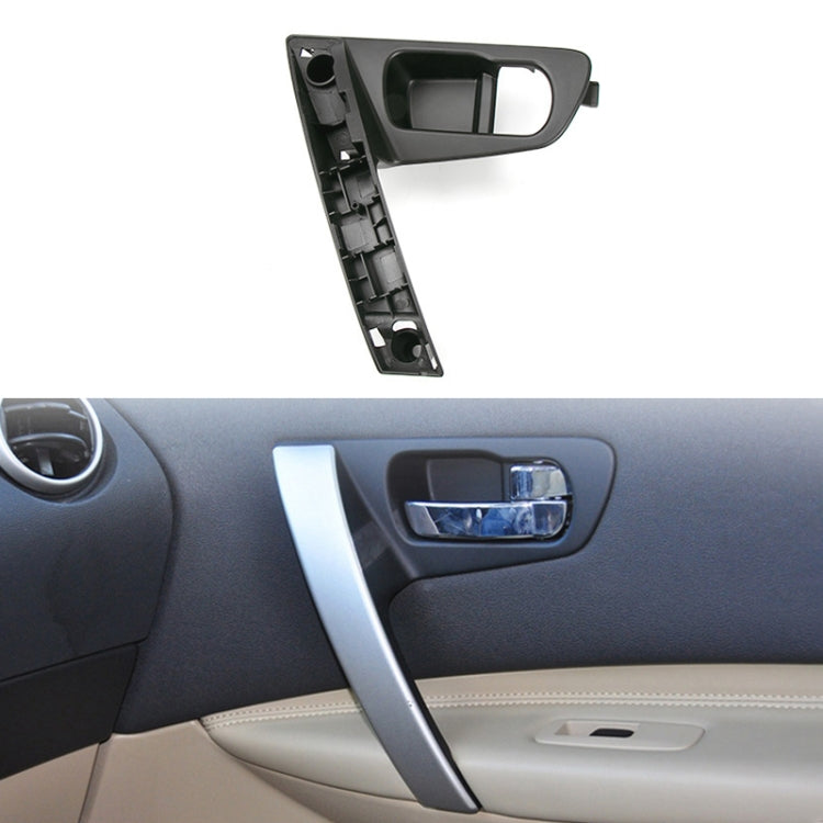 Black interior door handle base bracket, detached housing with mounting holes
