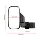 Dimension diagram of UTV rear view mirror and clamp bracket in black