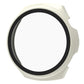 White tempered watch case cover with black bezel ring and contoured protection tabs