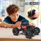 Blue and black RC climbing truck toy with big tires and open roll-cage frame