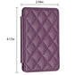 Purple phone card holder back sticker with diamond-quilt design, side strap tab