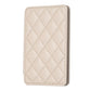 Beige phone card holder back sticker with diamond-quilt pattern and edge stitching