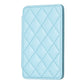 Light blue phone card holder back sticker with diamond-quilt pattern and stitched trim