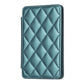 Teal green phone card holder back sticker with diamond-quilt pattern and stitched border