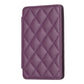 Diamond-pattern card bag phone back sticker, dark purple with stitched edges