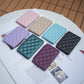 Set of diamond-pattern phone back card bag stickers in pink, beige, blue, green, black, purple