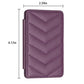 Purple wave-pattern phone card holder with chevron stitching and side tab.