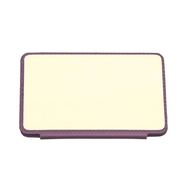 Purple wave-pattern phone card holder back with smooth panel and stitched border.