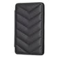 Black wave-pattern phone card holder with chevron quilting and stitched edges.